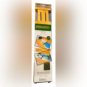 NWT Container Store bamboo deep drawer dividers sustainable organization